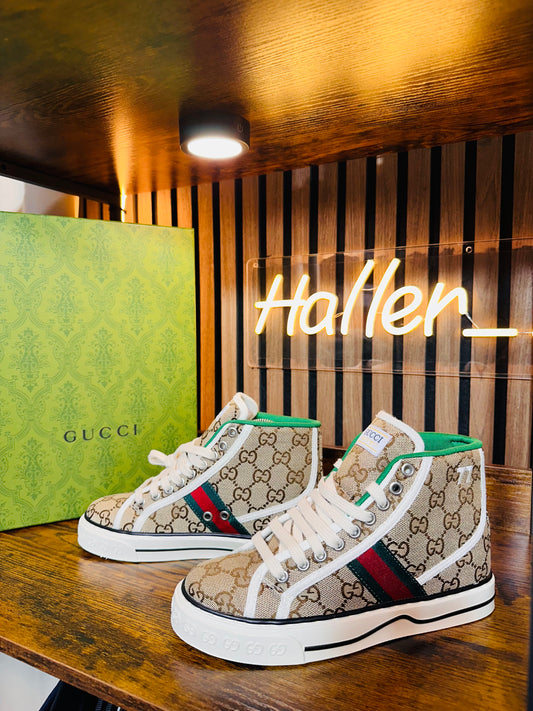 GUCCI HIGH TOP GG SUPREME Beige/Green Red