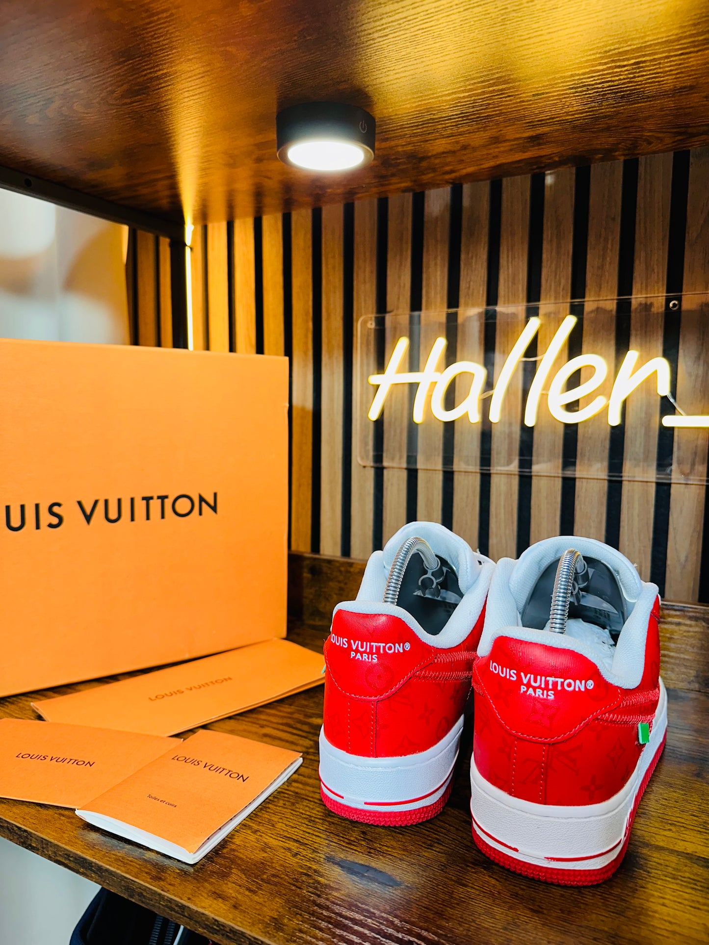 NIKE AIR FORCE LOUIS VUITTON red