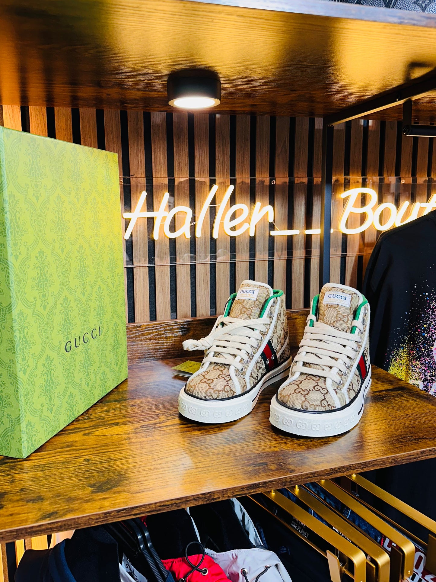 GUCCI HIGH TOP GG SUPREME Beige/Green Red