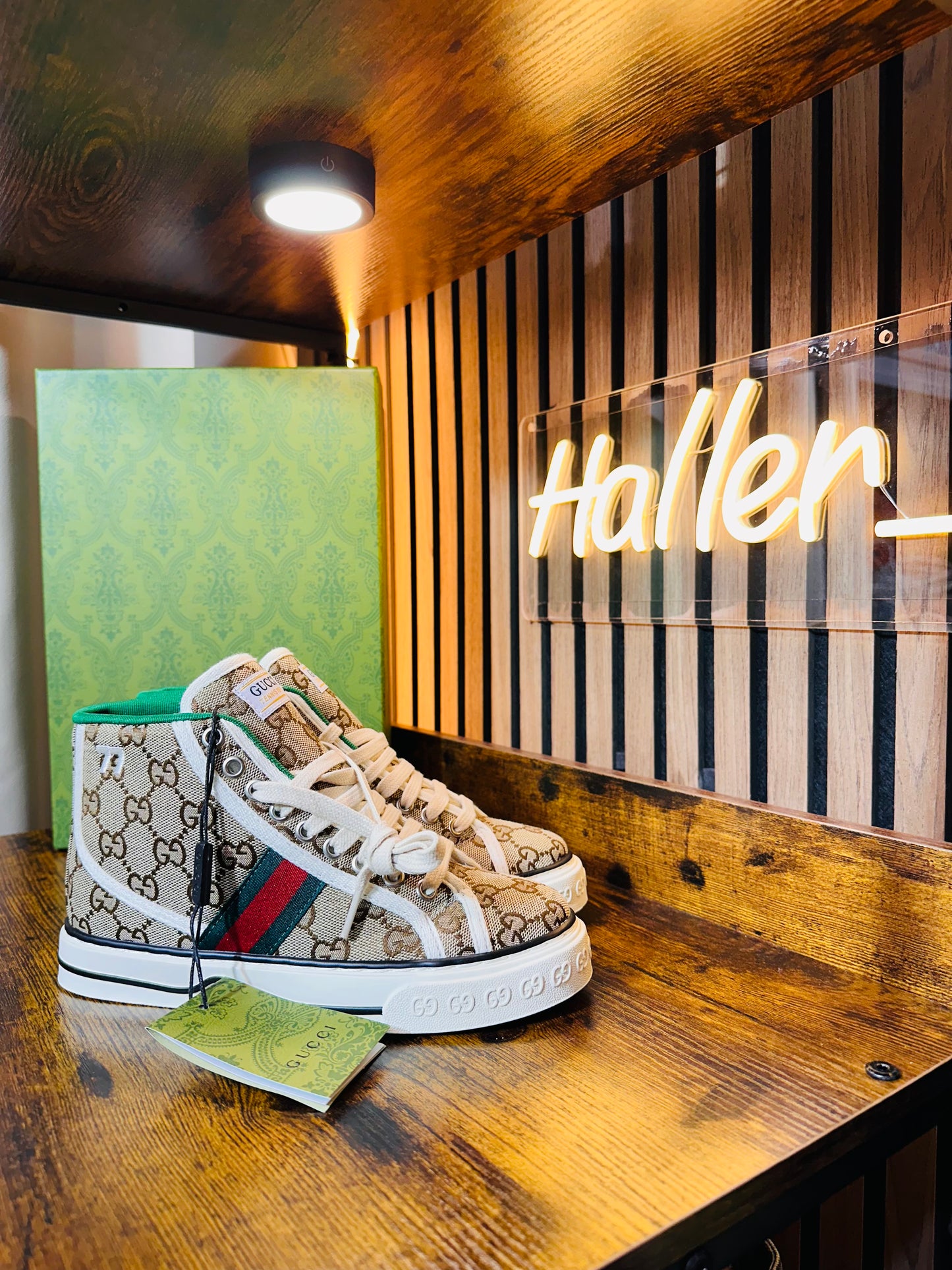GUCCI HIGH TOP GG SUPREME Beige/Green Red